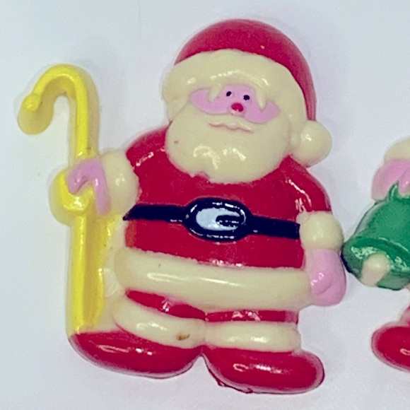 Vintage Christmas Santa Claus Plastic Fridge Magnets Lot Of 8 - Picture 9 of 14